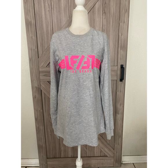 NWOT LF The brand size extra small gray sweatshirt with pink - Picture 1 of 6